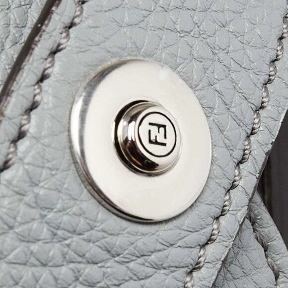 Fendi Grey Calf Leather Peekaboo ISEEU Mini Satchel Bag - 7VA530 - Picture 8 of 12